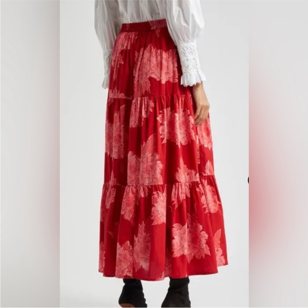 Mille Resort & Travel Paola Skirt. Crimson Floral. S. NWT. - Picture 3 of 9